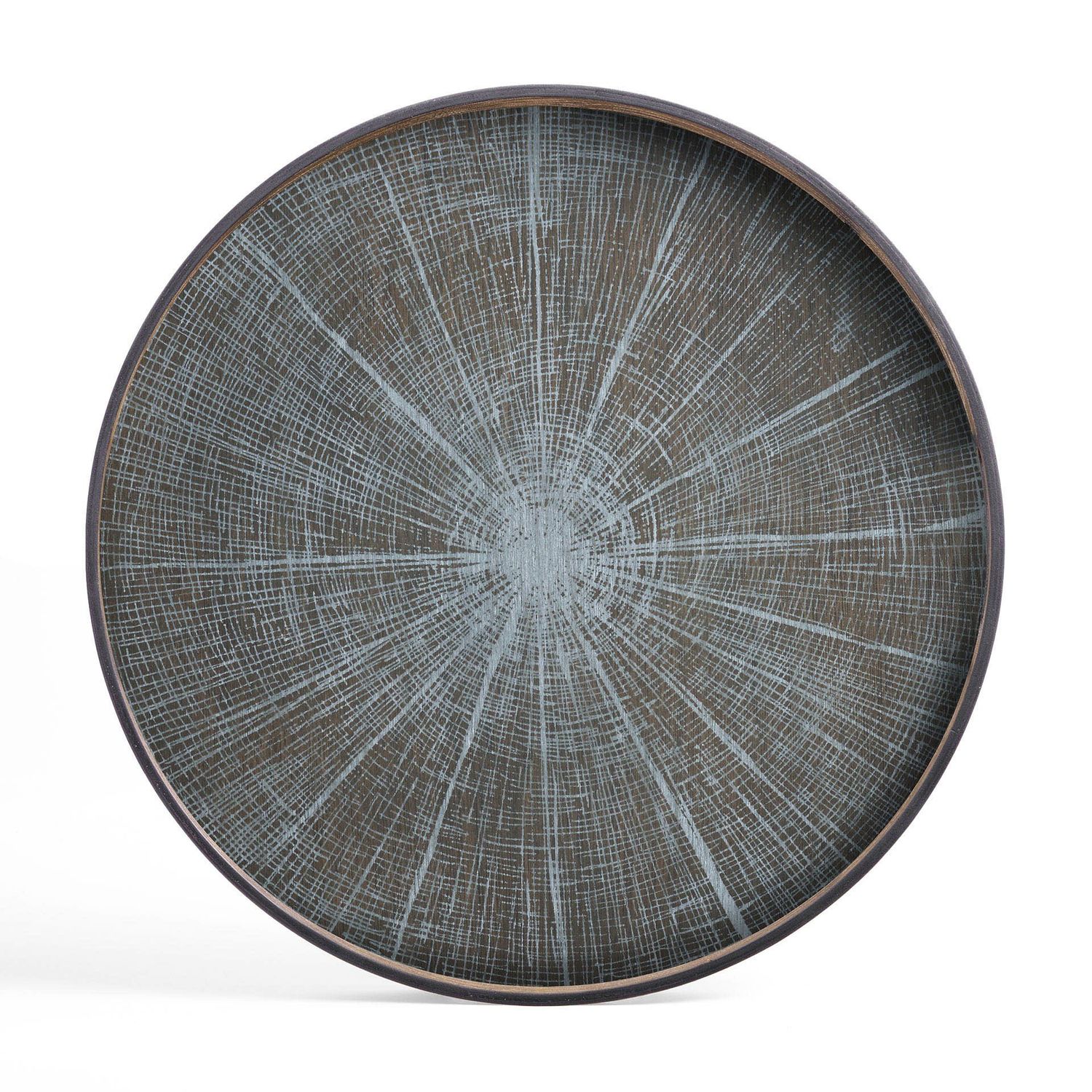 Slice tray - varnished wood - White - round - XL, 36 x 36 x 1.5