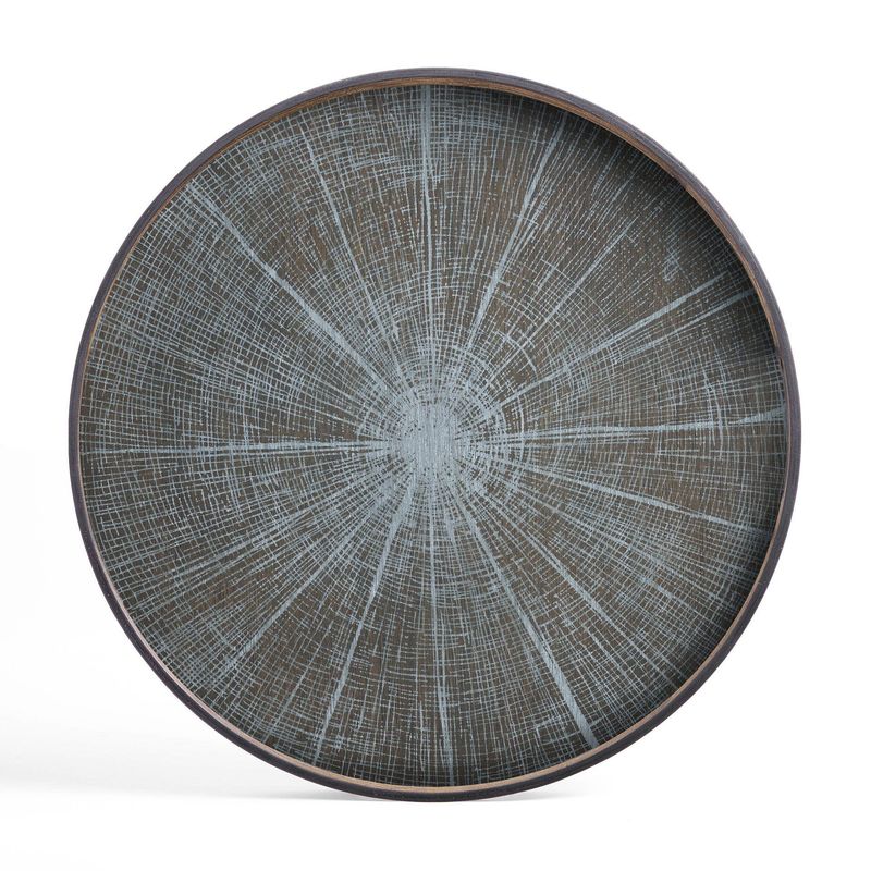 Slice tray - varnished wood - White - round - XL, 36 x 36 x 1.5
