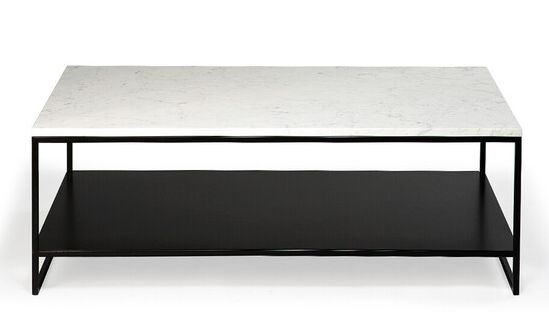 Stone coffee table - marble - White Carrara - rectangular, 47 x 27.5 x 15