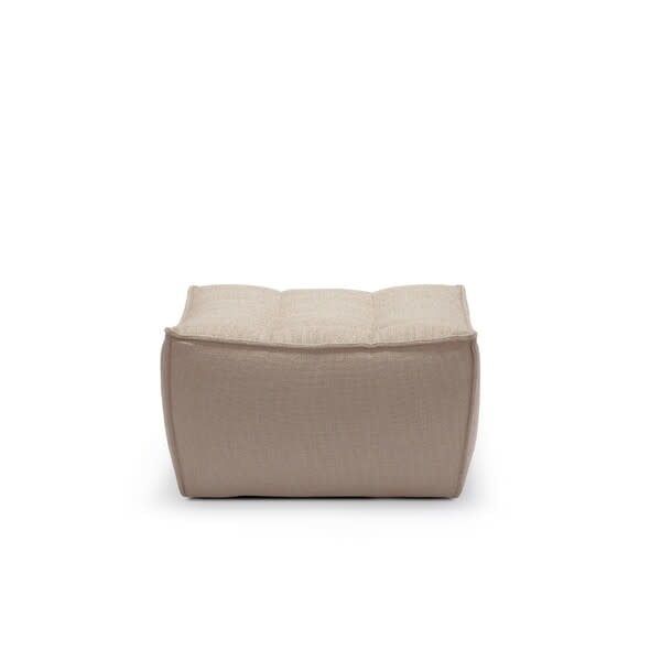 N701 footstool - Beige fabric, 27.5 x 27.5 x 17