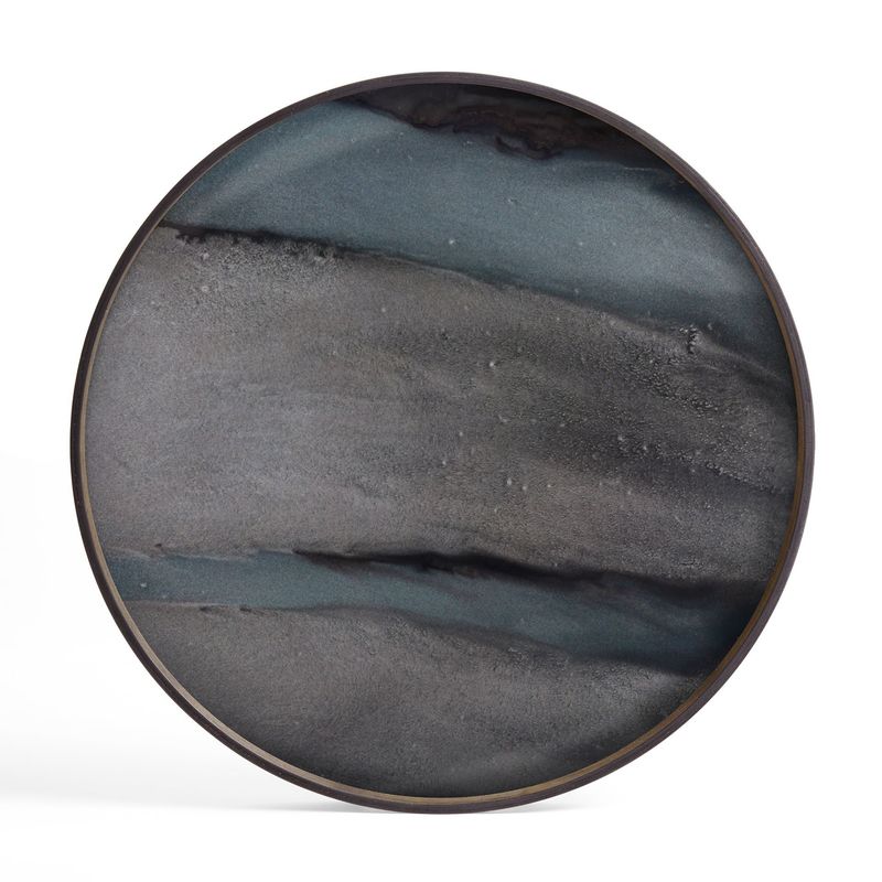 Organic tray - glass - Graphite - round - L, 24 x 24 x 1.5