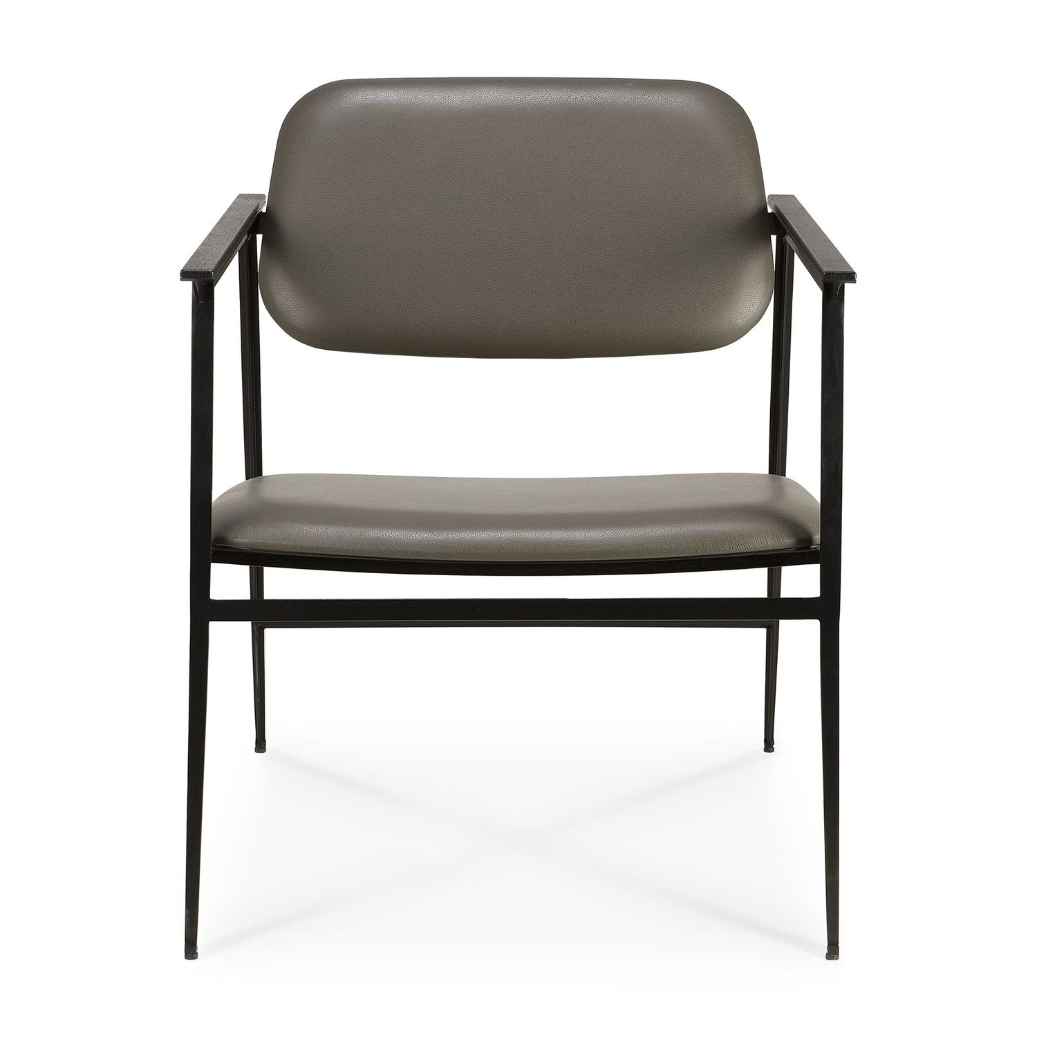 DC lounge chair - olive green leather