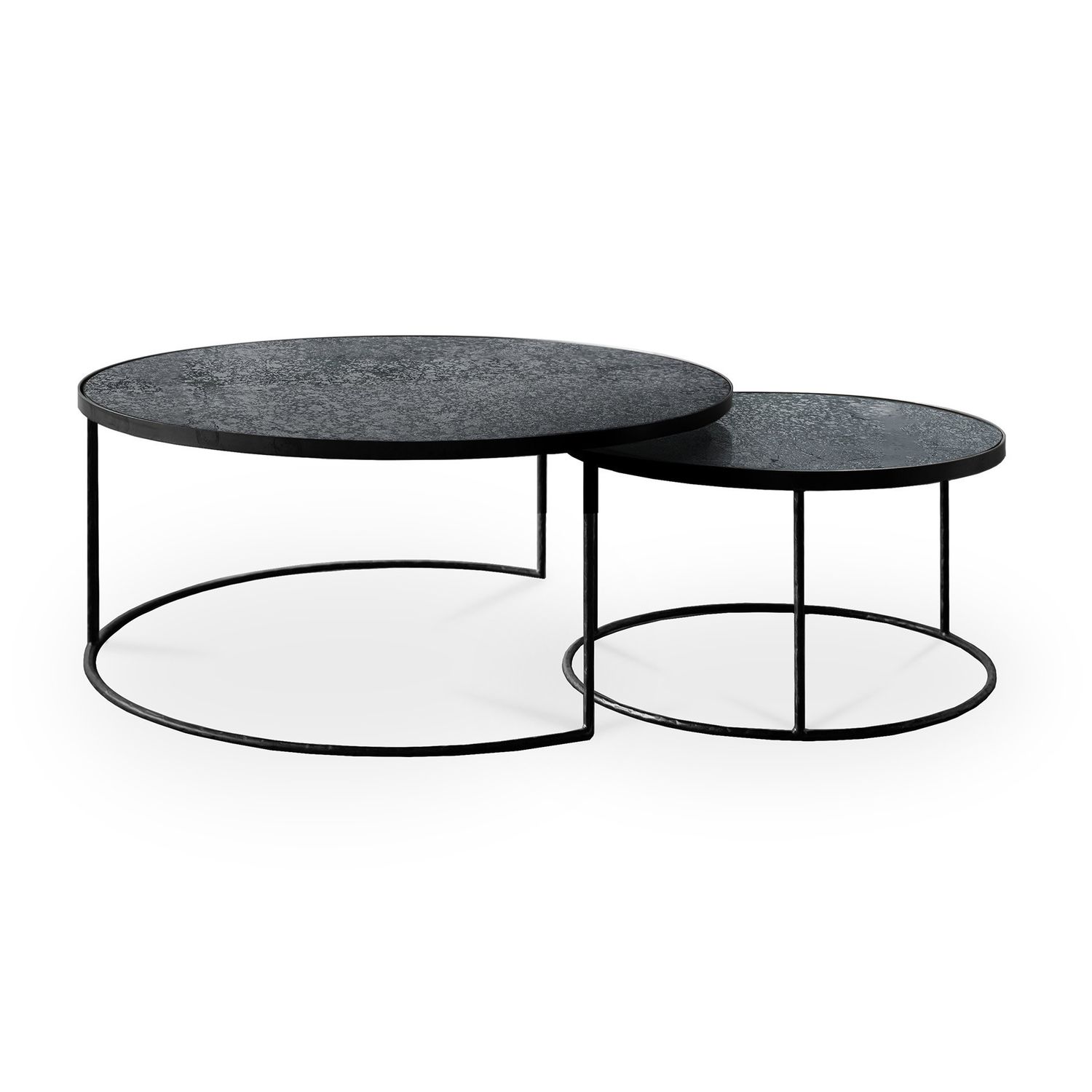 Nesting coffee table - Charcoal - round - set of 2, 24 x 24 x 14 / 36 x 36 x 16