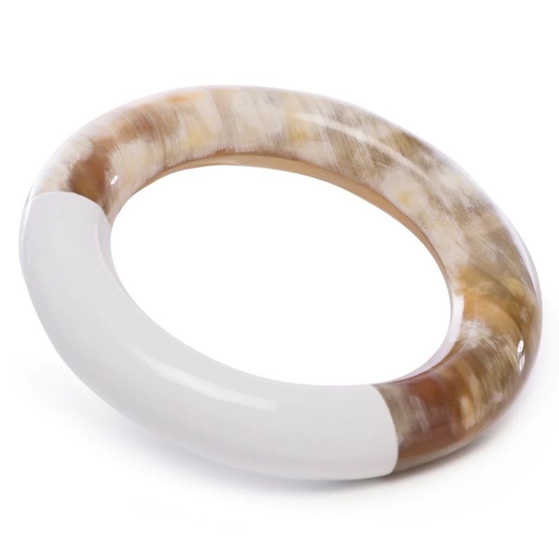 Horn Bangle w/ White Lacquer