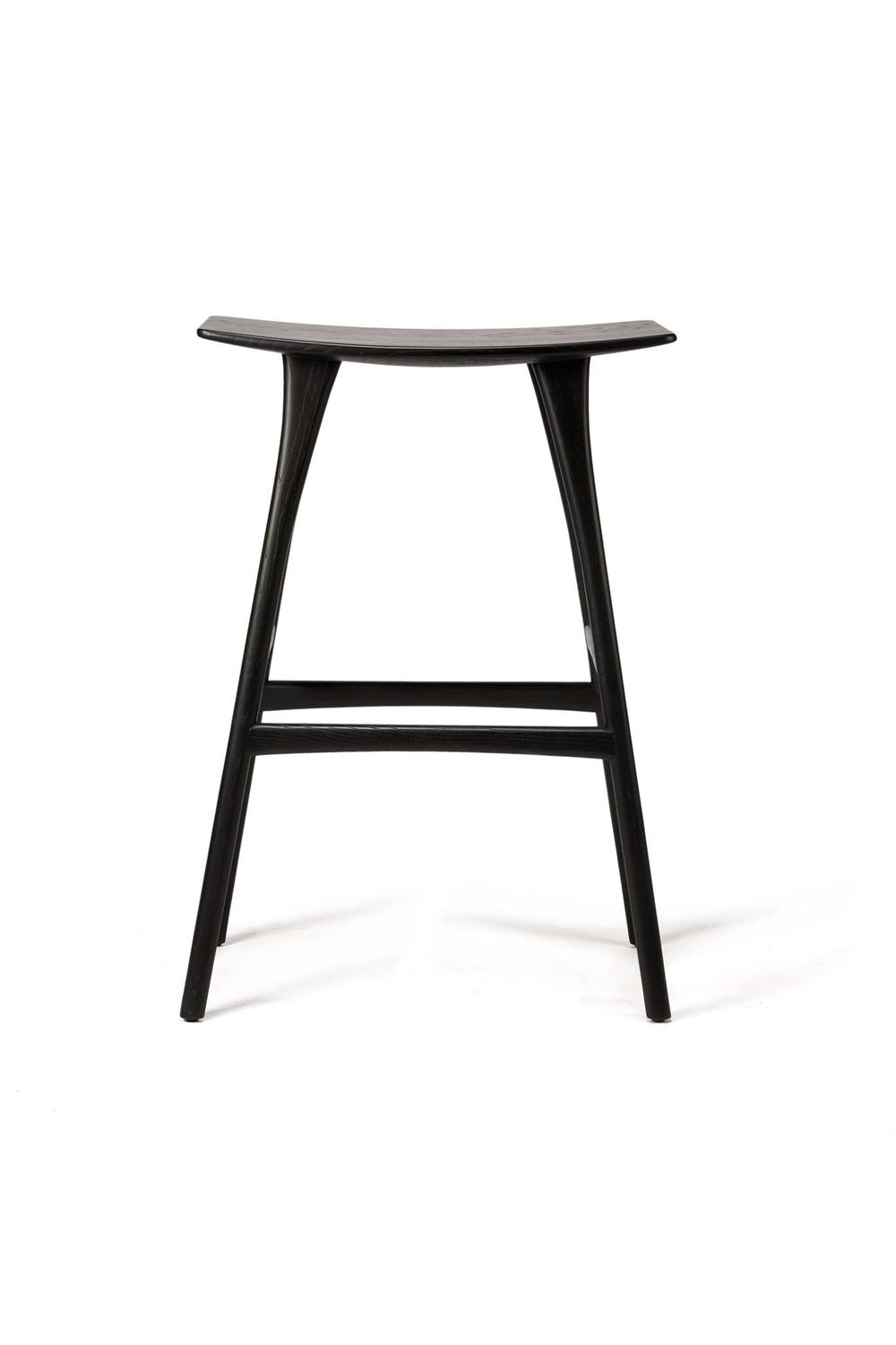 Osso bar stool - varnished oak - black, 22.5 x 13 x 31.5