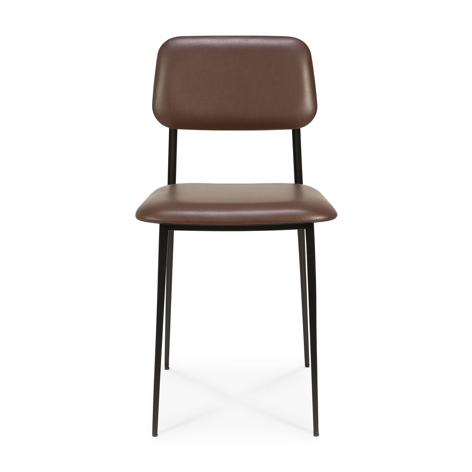 DC dining chair - Chocolate leather, 17 x 19 x 32.5