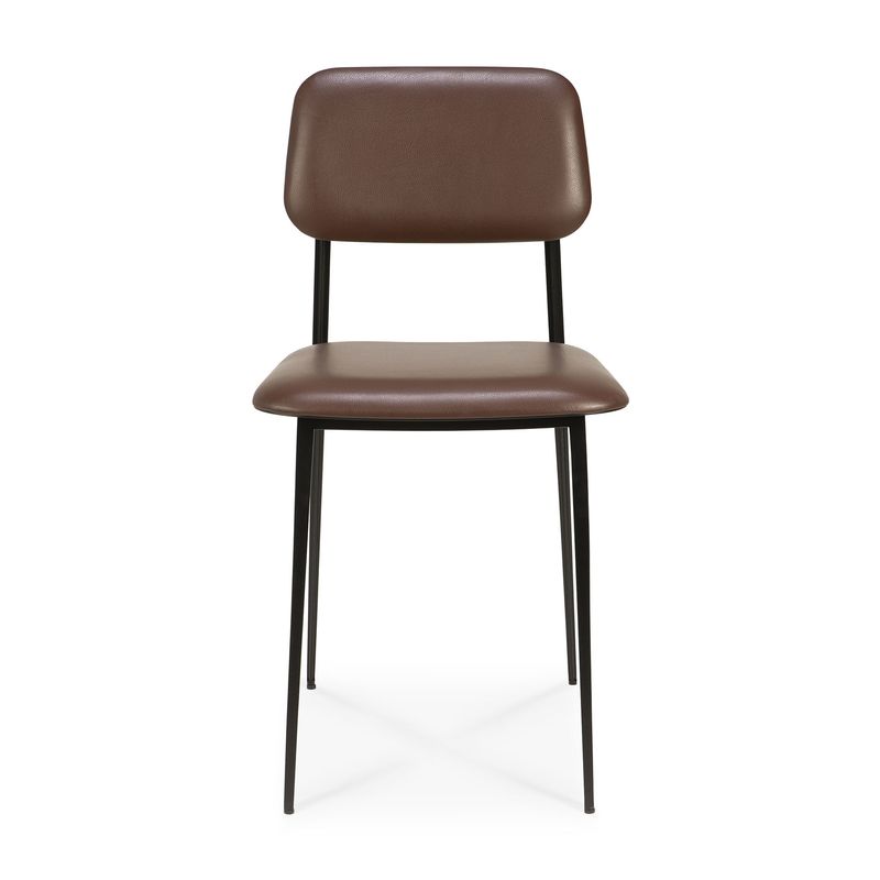 DC dining chair - Chocolate leather, 17 x 19 x 32.5