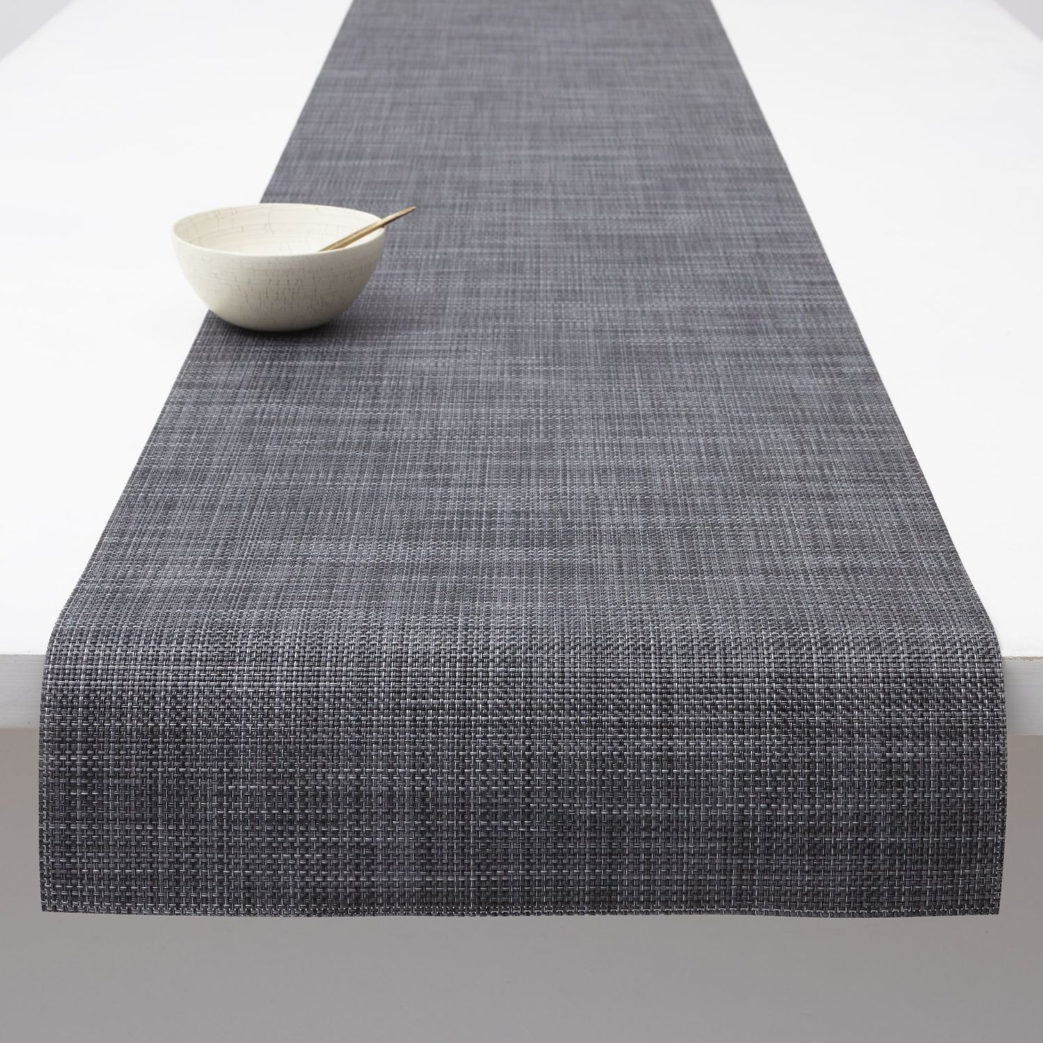 Mini Basketweave Table Runner, Cool Grey