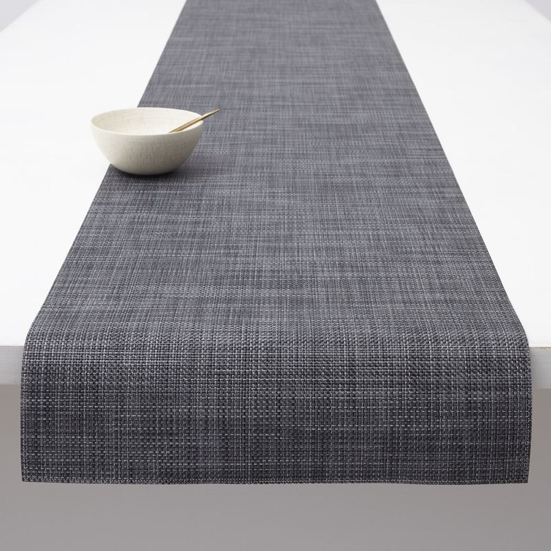 Mini Basketweave Table Runner, Cool Grey