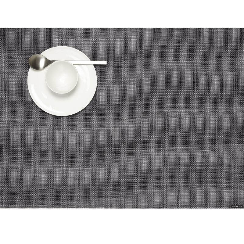 Mini Basketweave Rectangular Placemat     , Cool Grey