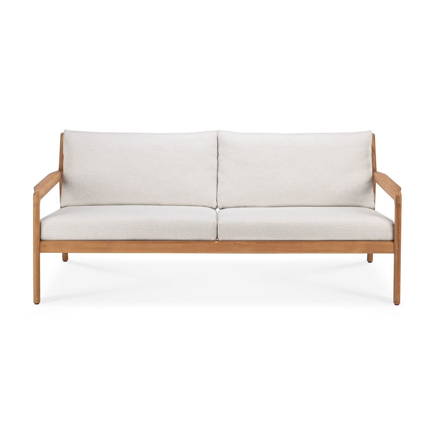 Jack outdoor sofa - teak - Off White fabric - 2+ seater, 71 x 35.5 x 29