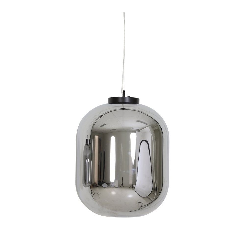 Julia Pendant Reflective Gray Glass, Small