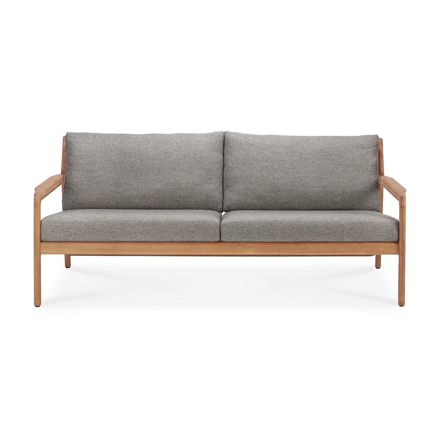 Jack outdoor sofa - teak - Mocha fabric - 2+ seater, 71 x 35.5 x 29