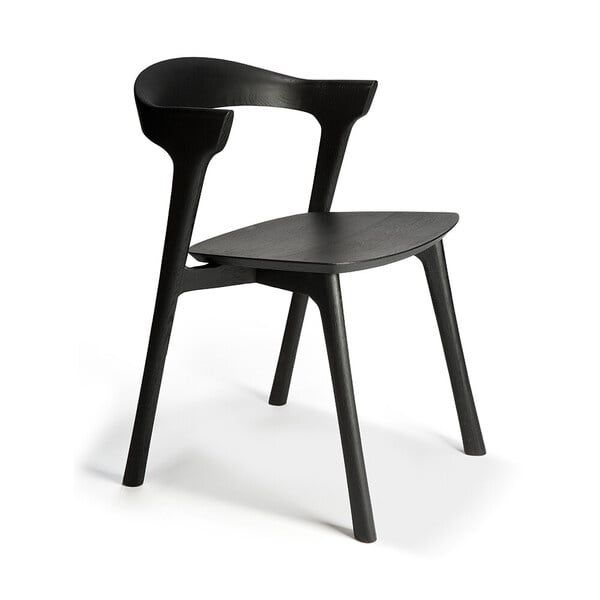 Bok dining chair - varnished oak - black, 19.5 x 21.5 x 30