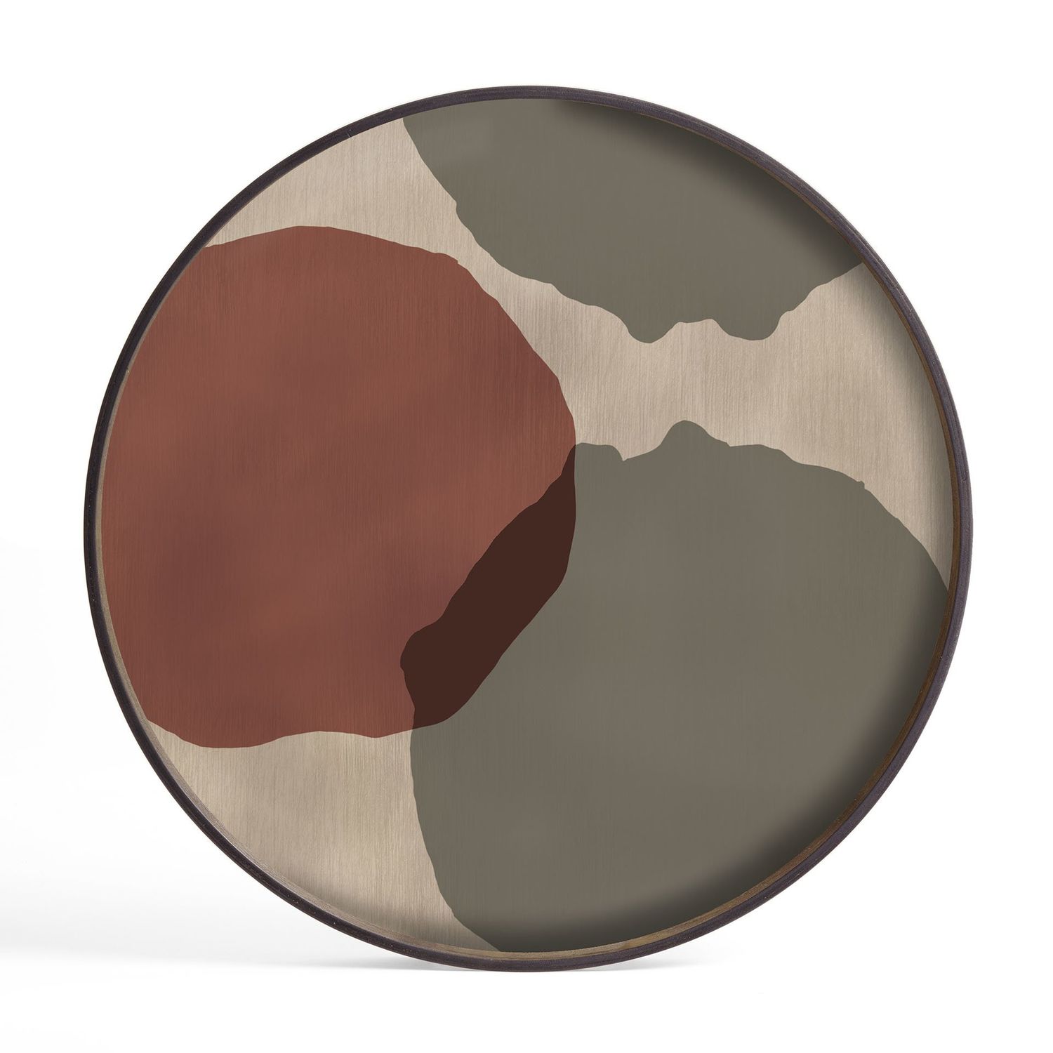 Overlapping Dots tray - glass - round - L, 24 x 24 x 1.5