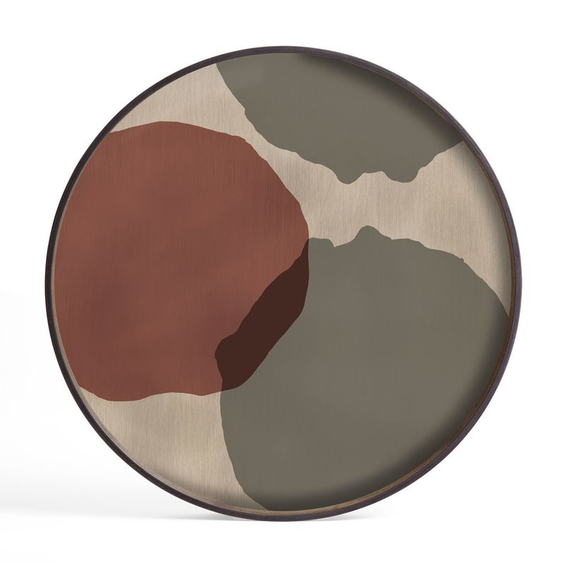 Overlapping Dots tray - glass - round - L, 24 x 24 x 1.5