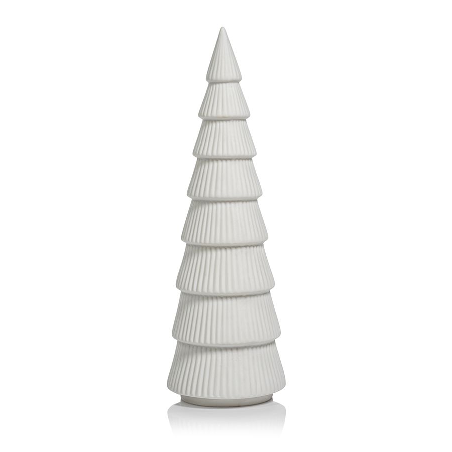 Ceramic Holiday Tree - Matte White - 12 in