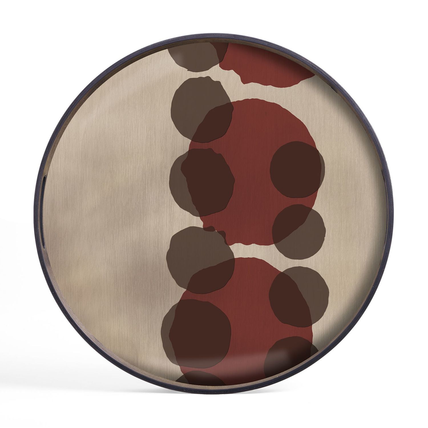 Layered Dots tray - glass - Pinot - round - S, 19 x 19 x 1.5