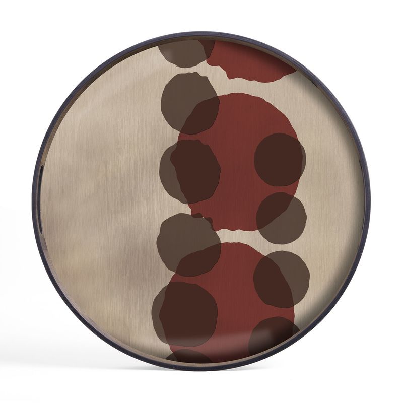 Layered Dots tray - glass - Pinot - round - S, 19 x 19 x 1.5