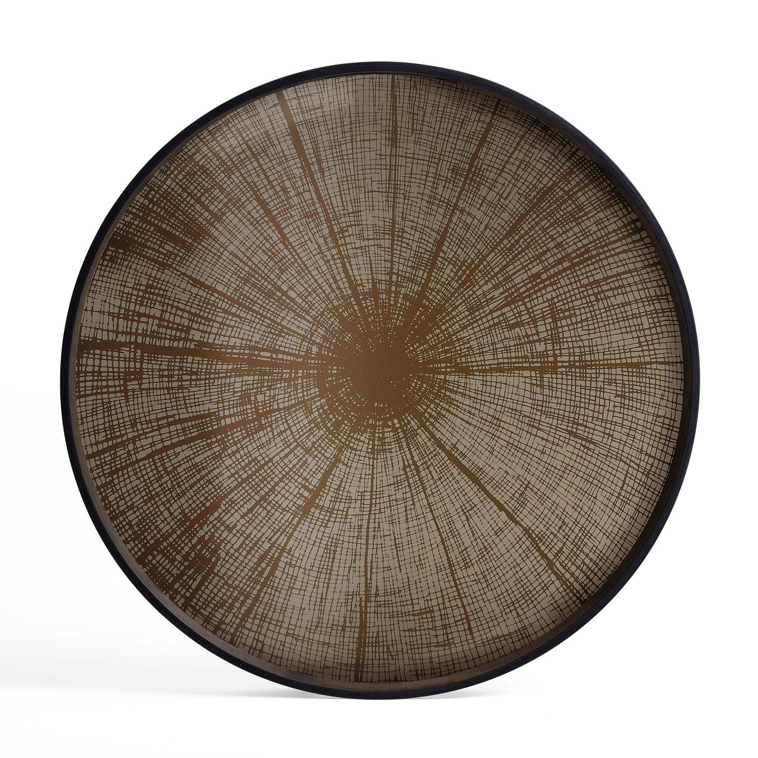 Slice tray - mirror - Bronze - round - L, 24 x 24 x 1.5