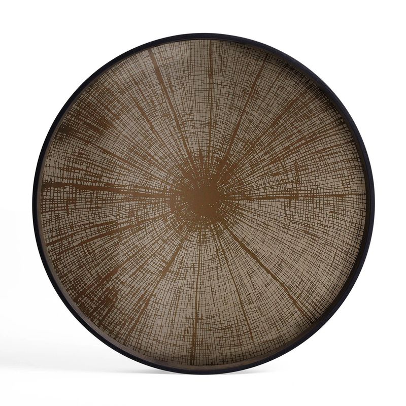 Slice tray - mirror - Bronze - round - L, 24 x 24 x 1.5