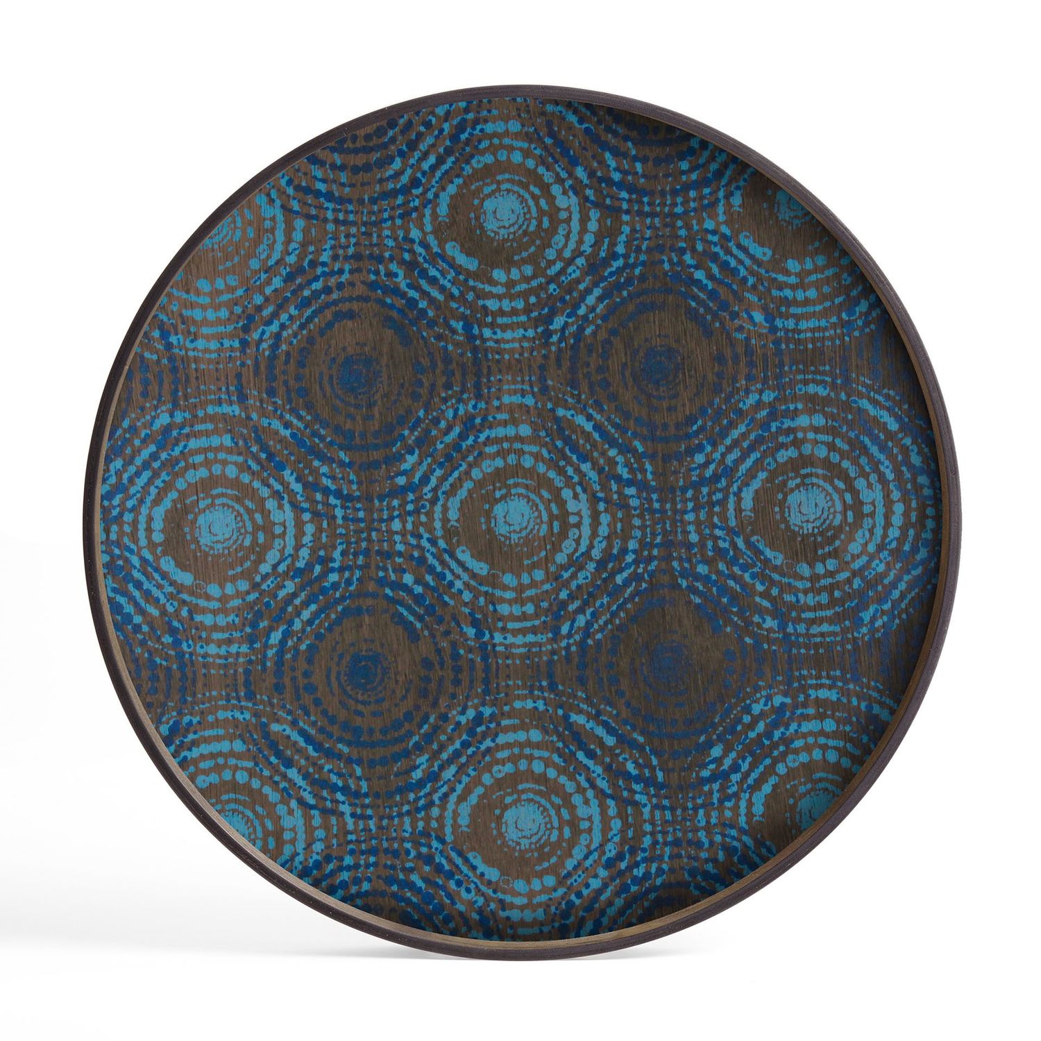 Beads tray - varnished wood - Seaside - round - L, 24 x 24 x 1.5