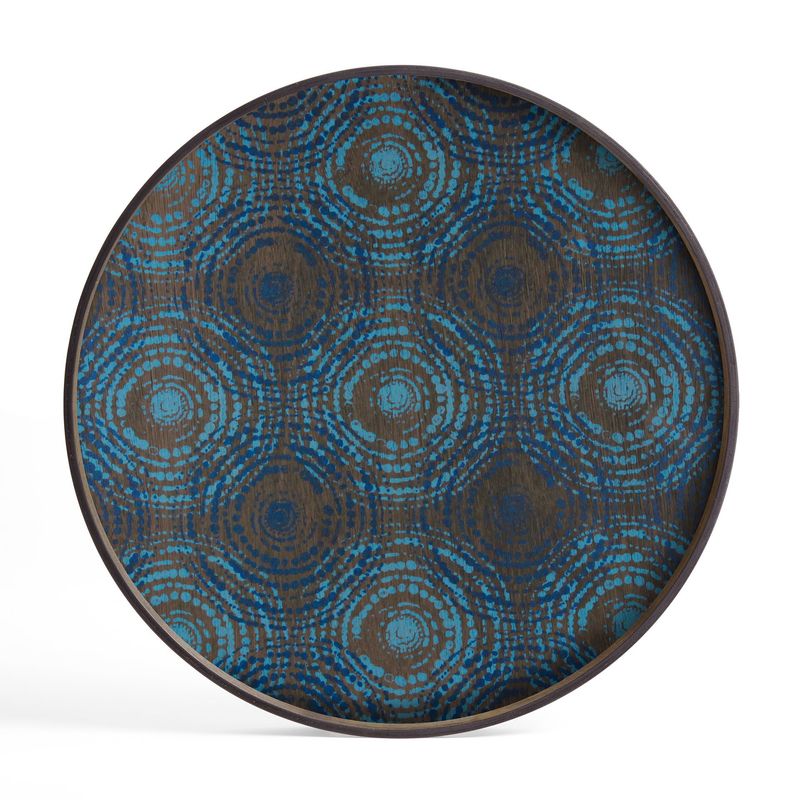 Beads tray - varnished wood - Seaside - round - L, 24 x 24 x 1.5