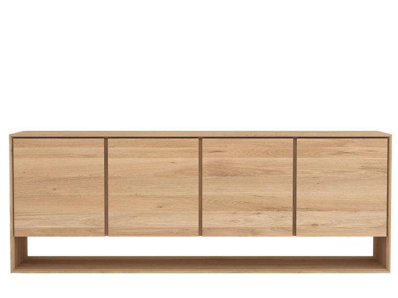 Nordic sideboard - oak - 4 doors, 82.5 x 17.5 x 30.5