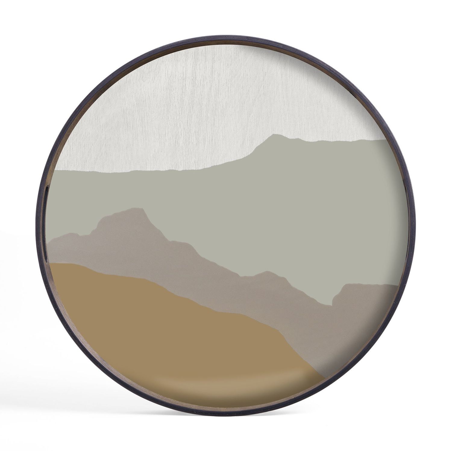 Wabi Sabi tray - glass - Sand - round - S, 19 x 19 x 1.5