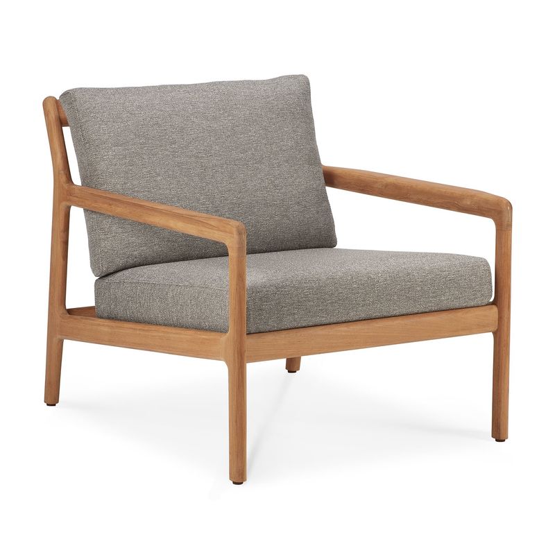 Jack outdoor lounge chair - teak - Mocha fabric, 30 x 35.5 x 29