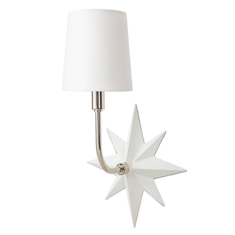 Etoile Sconce (Polished Nickel and White)