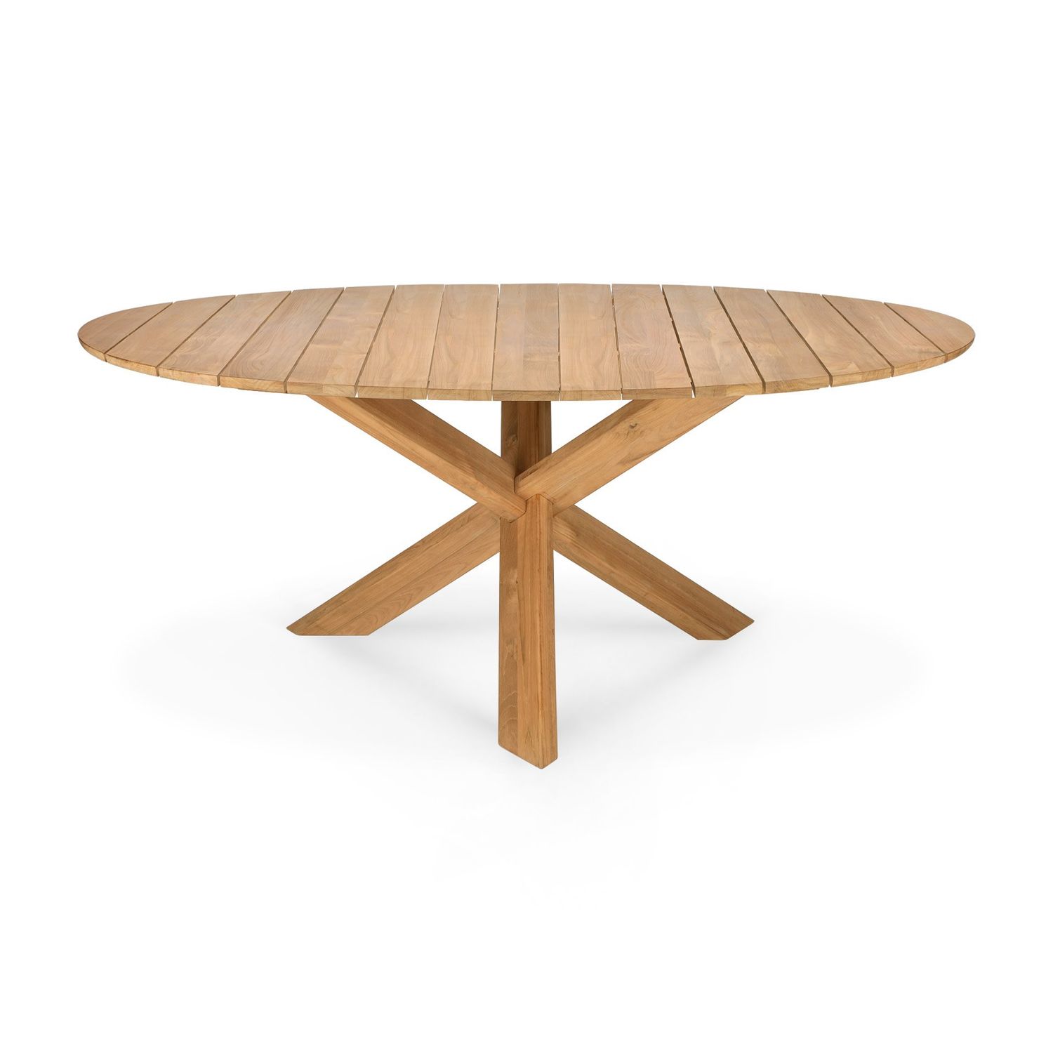 Circle outdoor dining table - teak - round, 64 x 64 x 30