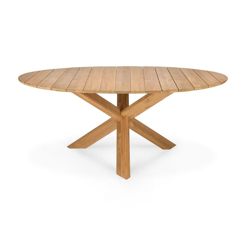 Circle outdoor dining table - teak - round, 64 x 64 x 30