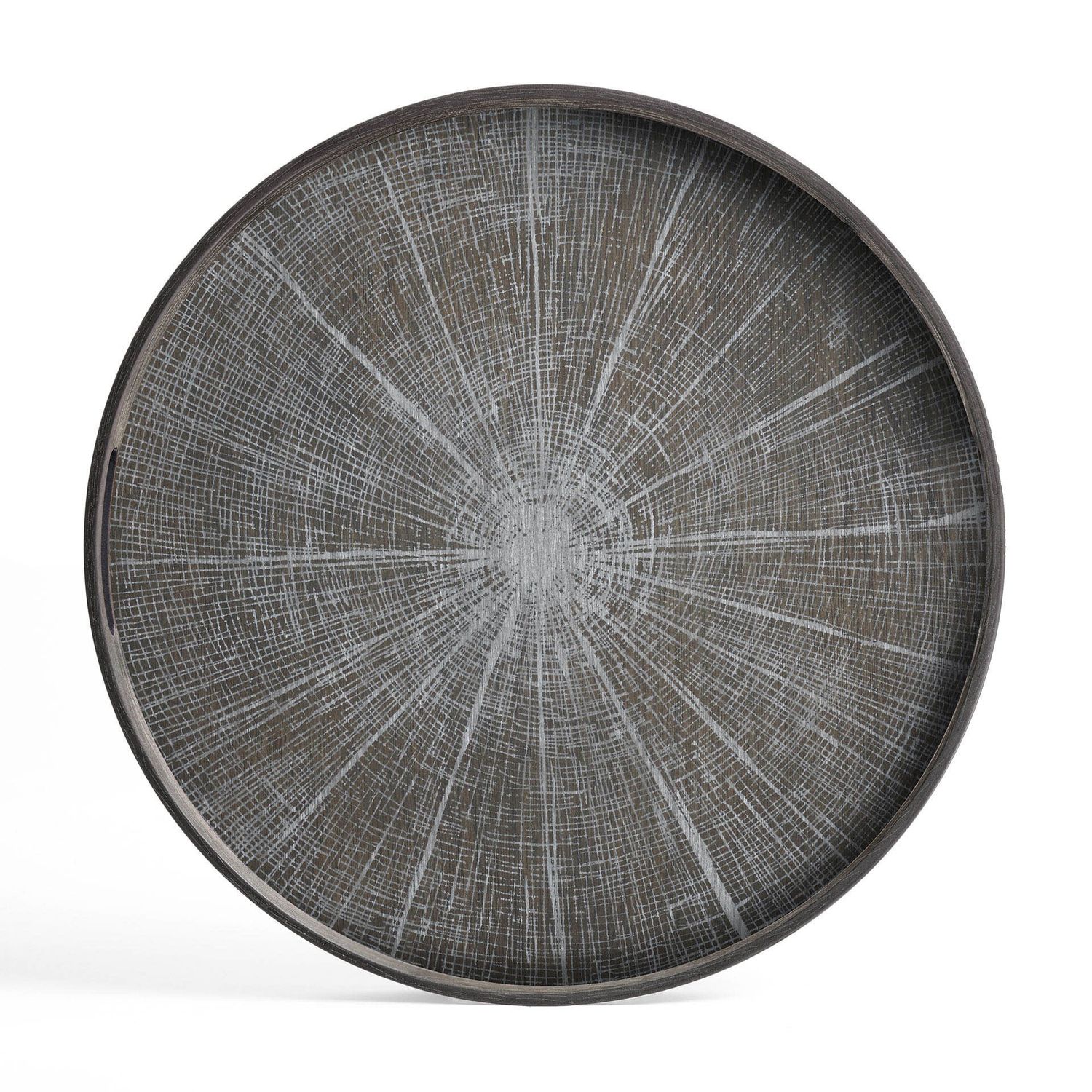 Slice tray - varnished wood - White - round - S, 19 x 19 x 1.5