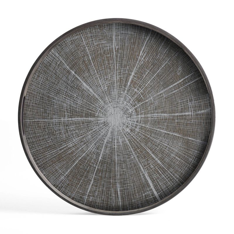 Slice tray - varnished wood - White - round - S, 19 x 19 x 1.5