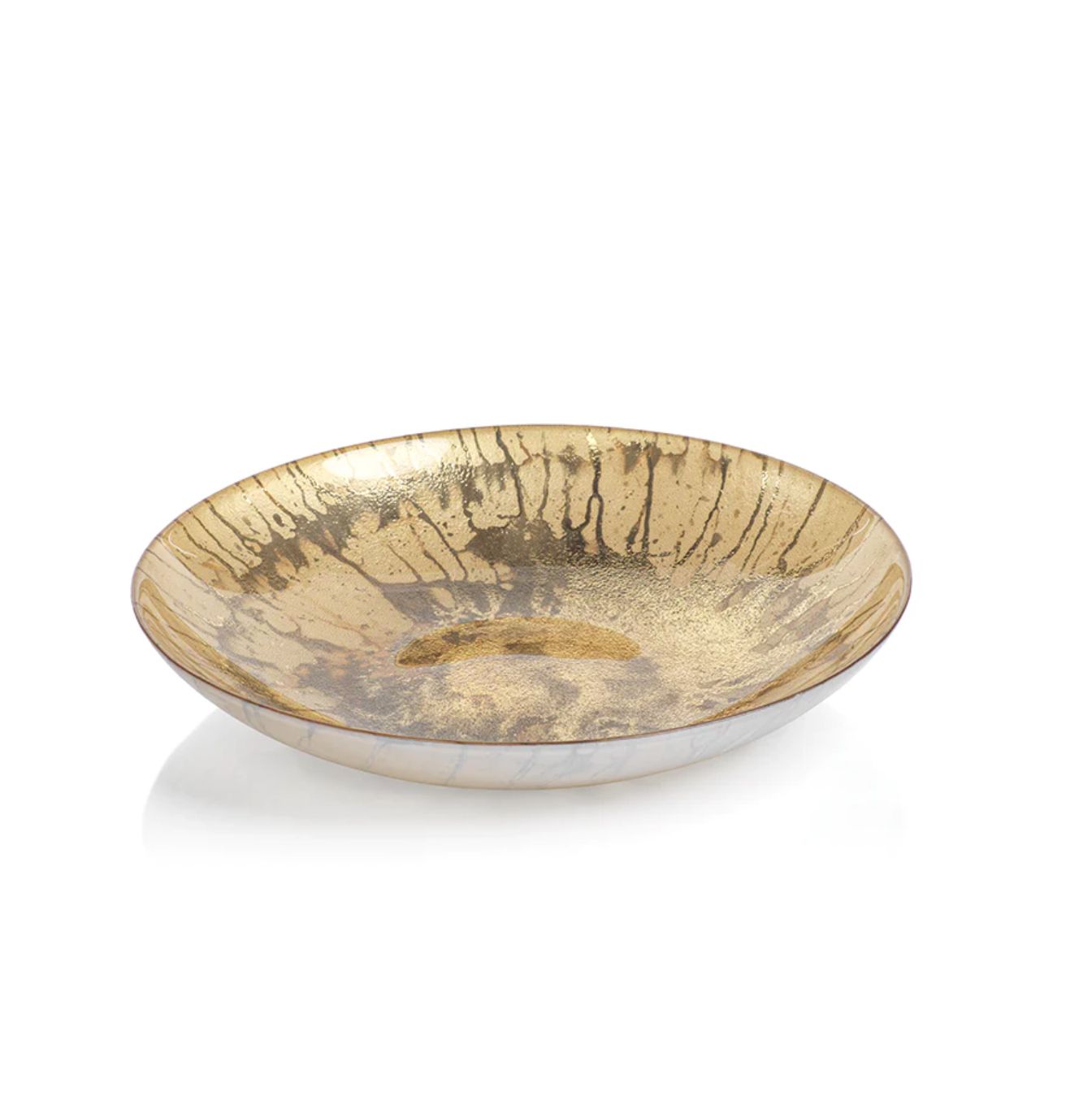Golden Pearl Metallic Watercolor Serving Bowl 15.75 in