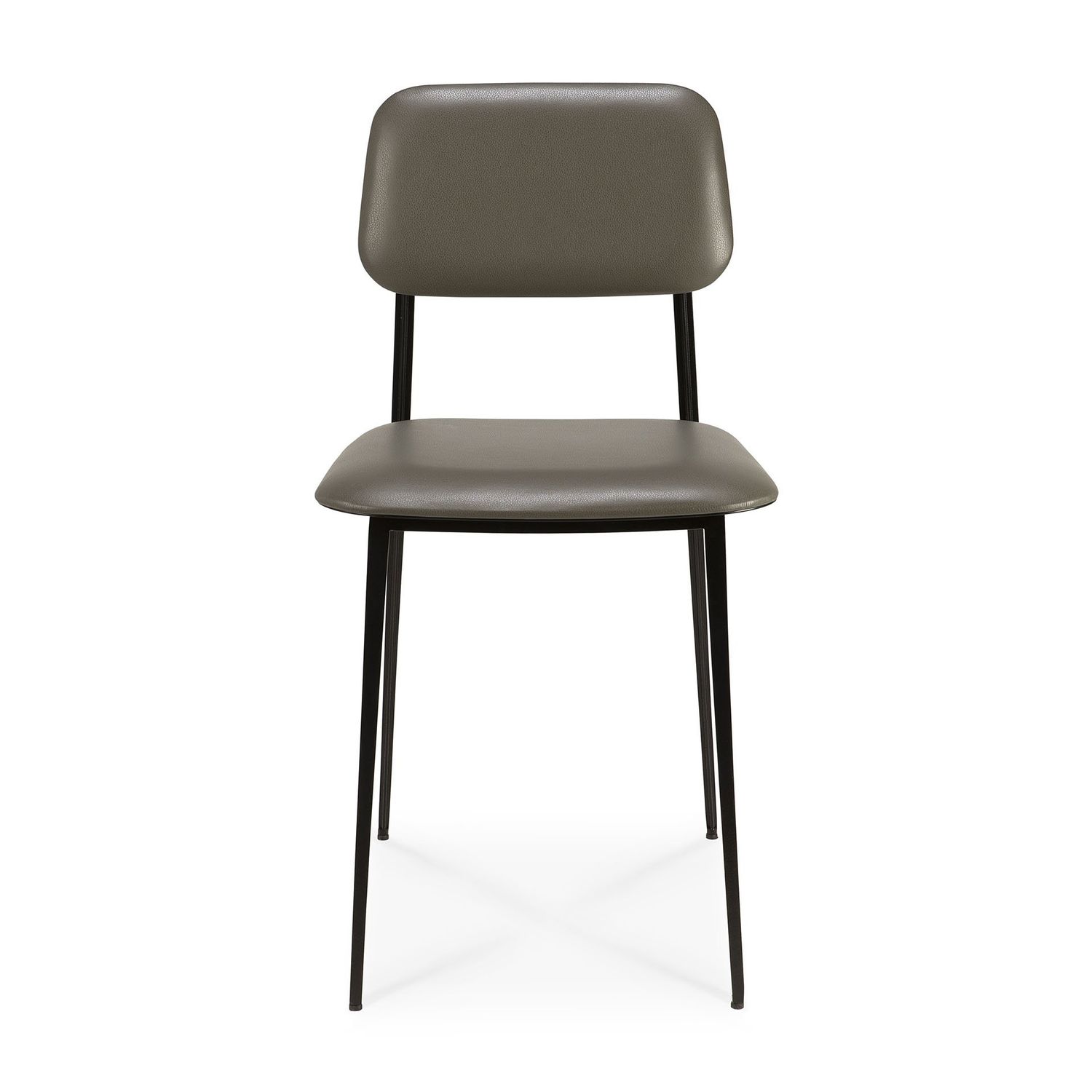DC dining chair - Olive Green leather, 17 x 19 x 32.5