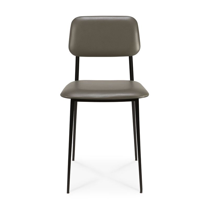 DC dining chair - Olive Green leather, 17 x 19 x 32.5