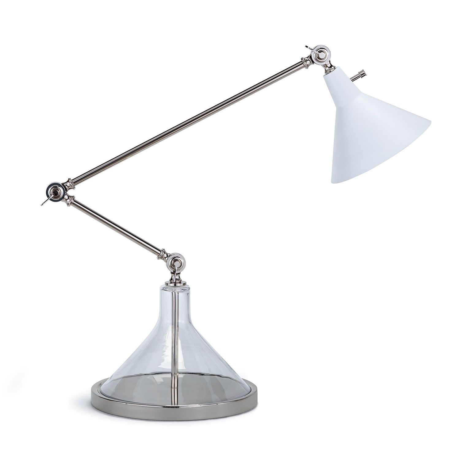 Ibis Task Lamp (Polished Nickel and White)