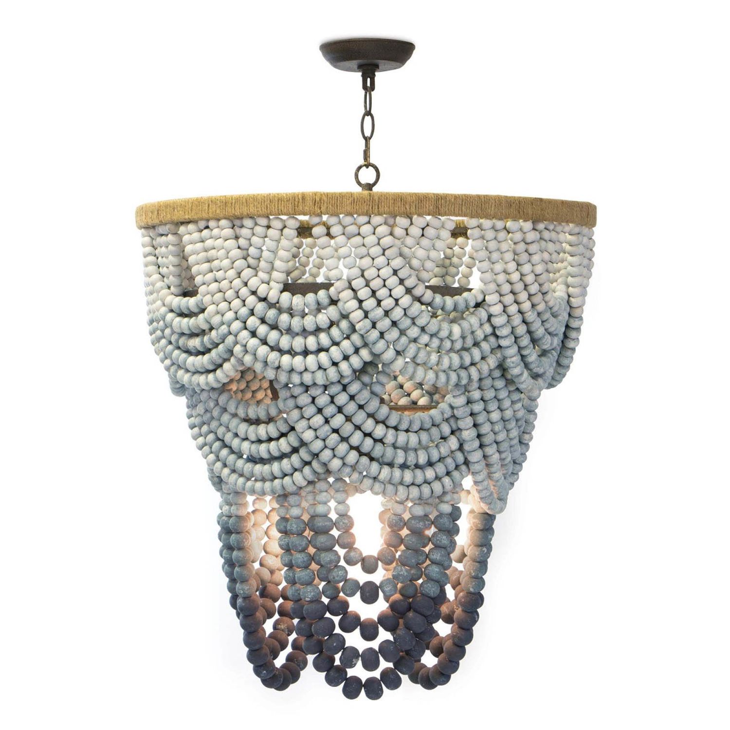 Ombre Wood Bead Chandelier