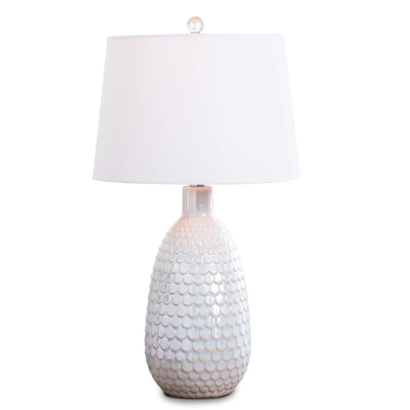 Glimmer Ceramic Table Lamp (Pearlized White)