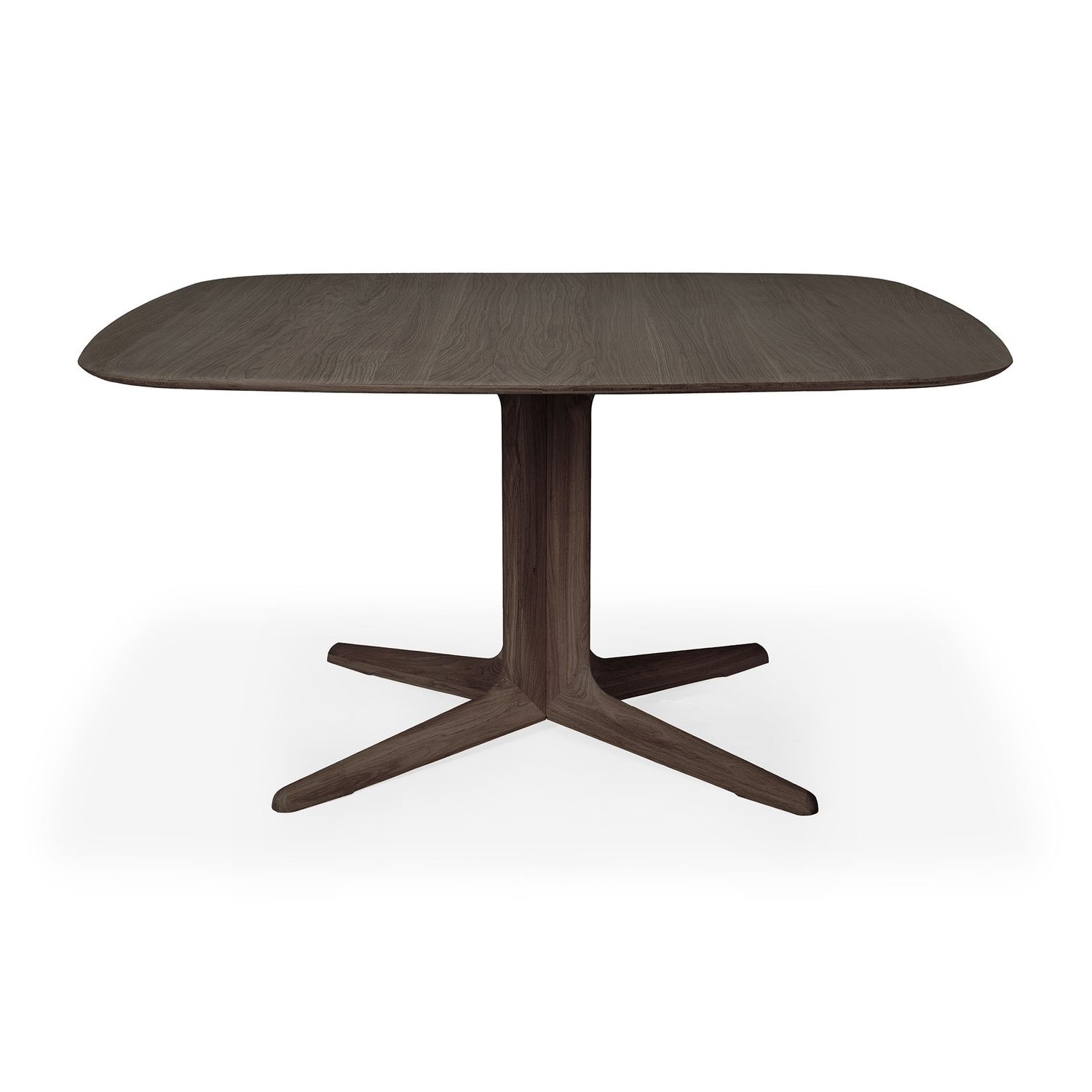 Corto dining table - varnished oak - brown - square, 59 x 59 x 30