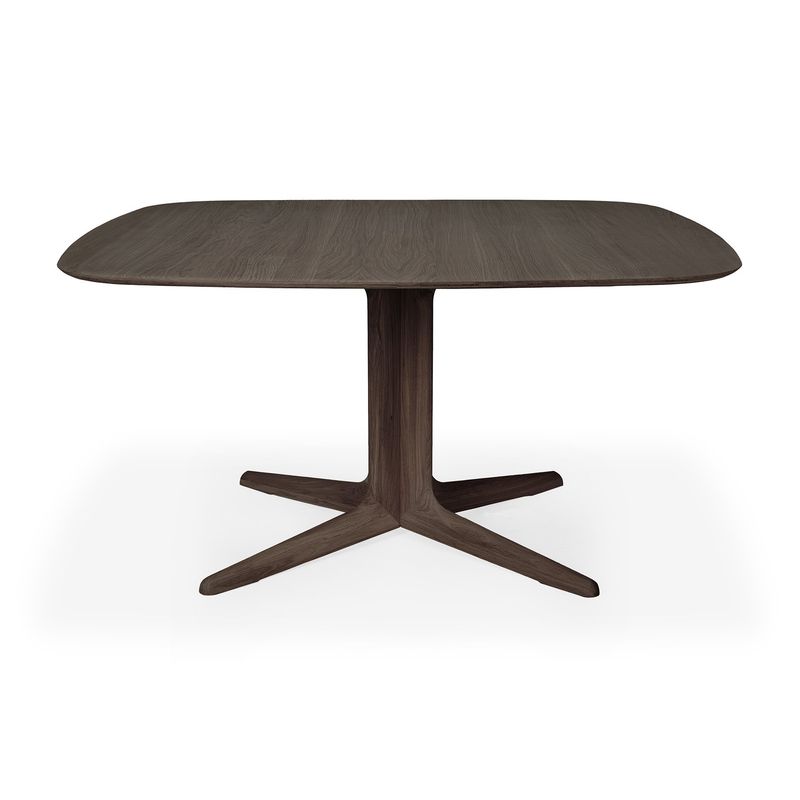 Corto dining table - varnished oak - brown - square, 59 x 59 x 30