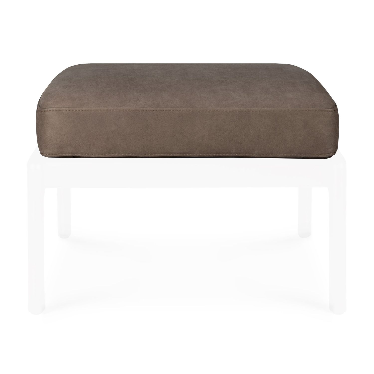 Jack footstool cushion - Terra nubuck leather, 21 x 18.5 x 4
