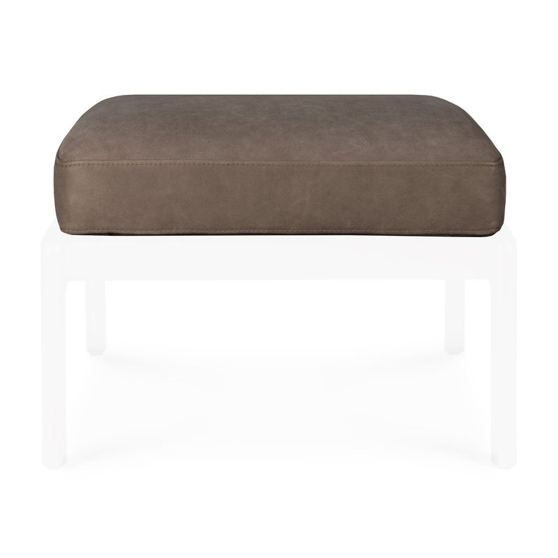 Jack footstool cushion - Terra nubuck leather, 21 x 18.5 x 4