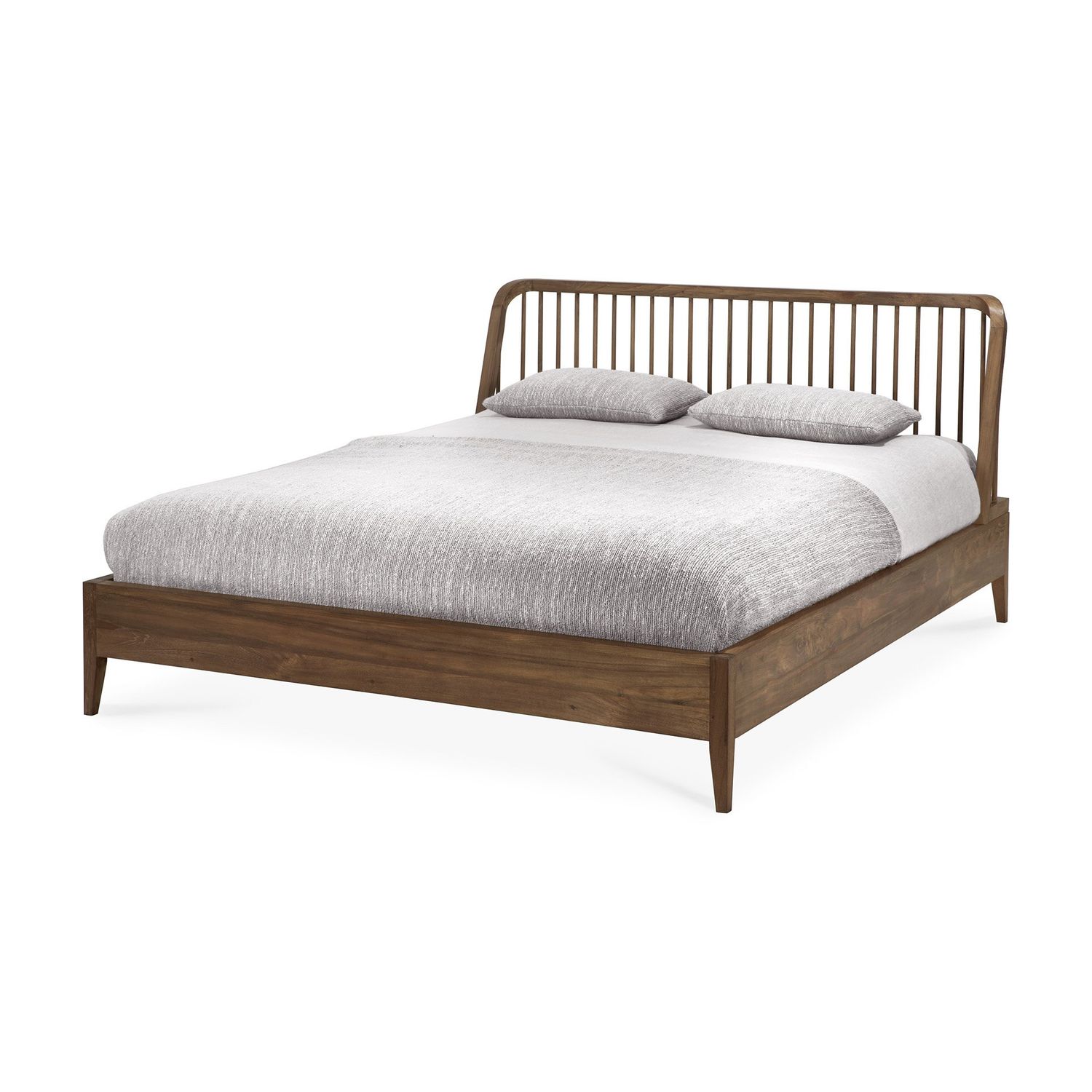 Spindle bed - reclaimed teak - US Queen - with slats, 64 x 84 x 38