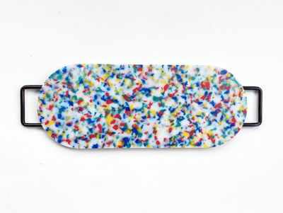 Two-Handle Oval Cutting Board, Confetti