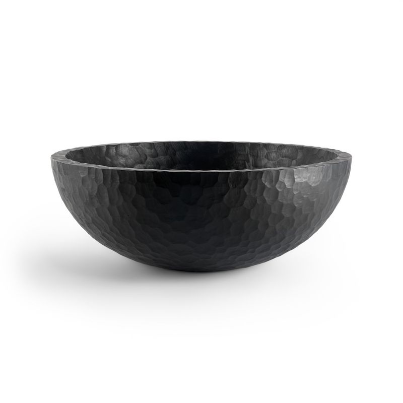 Chopped bowl - varnished mahogany - black - XL, 25.5 x 25.5 x 10