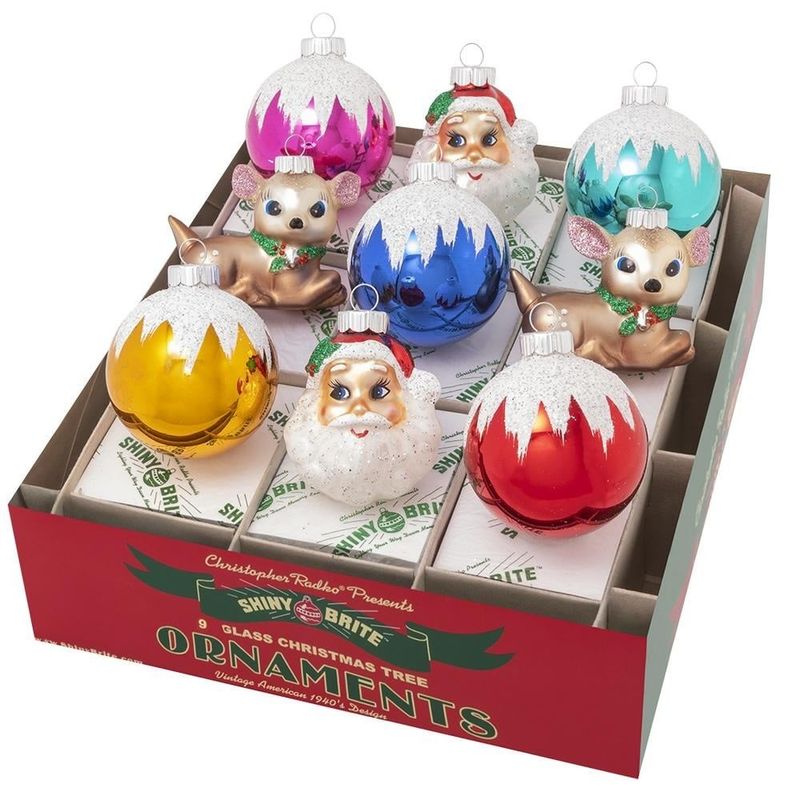 Christmas Confetti 2.5in Rounds, Santas and Deer, 9-Count