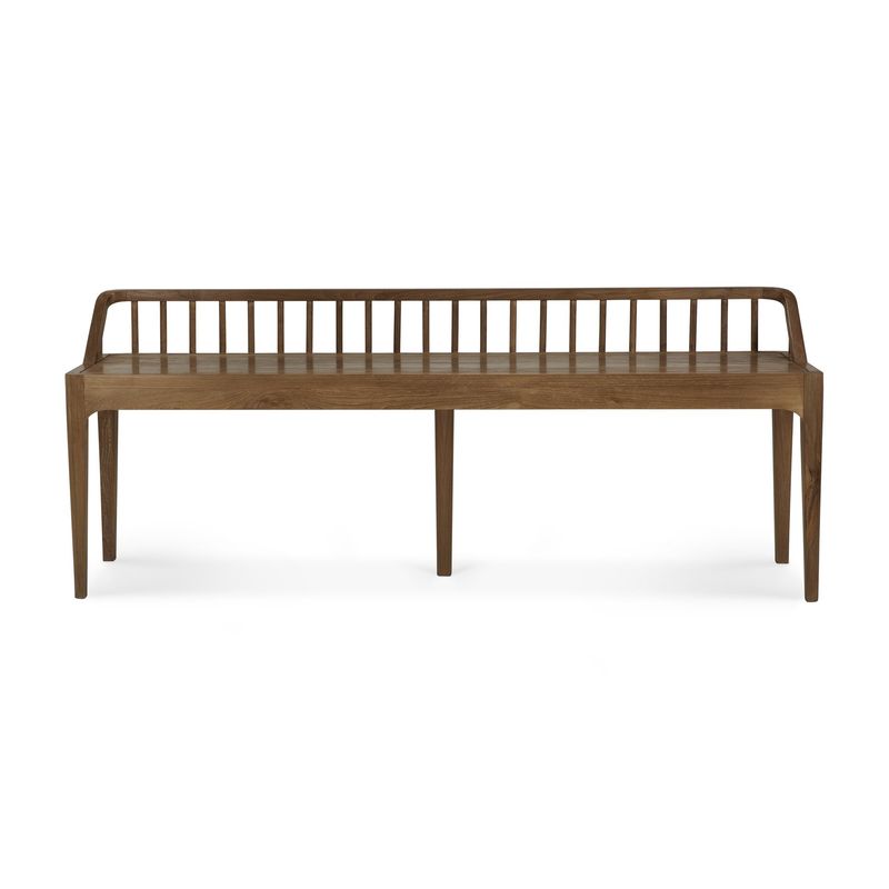 Spindle bench - reclaimed teak, 59 x 14 x 23.5